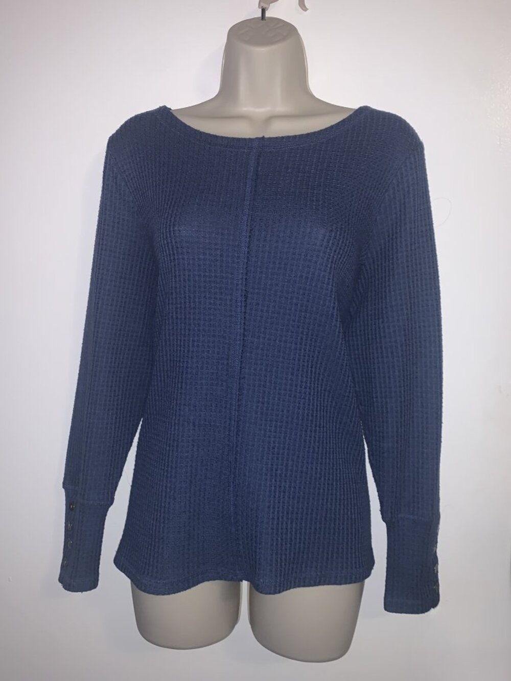 Greige XL Women's Oversized Thermal Top Thermal knit Long sleeve
